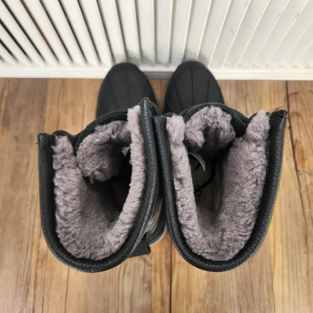 UGG Adirondack III Snow Boots Women's 8 Black Rubber Waterproof Shearling Lined